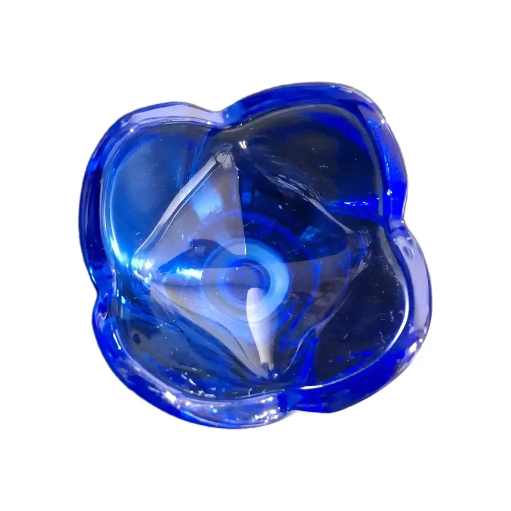 Bormioli Rocco Bouquet Cobalt Blue Glass Decanter Stopper Italy Tulip Rose